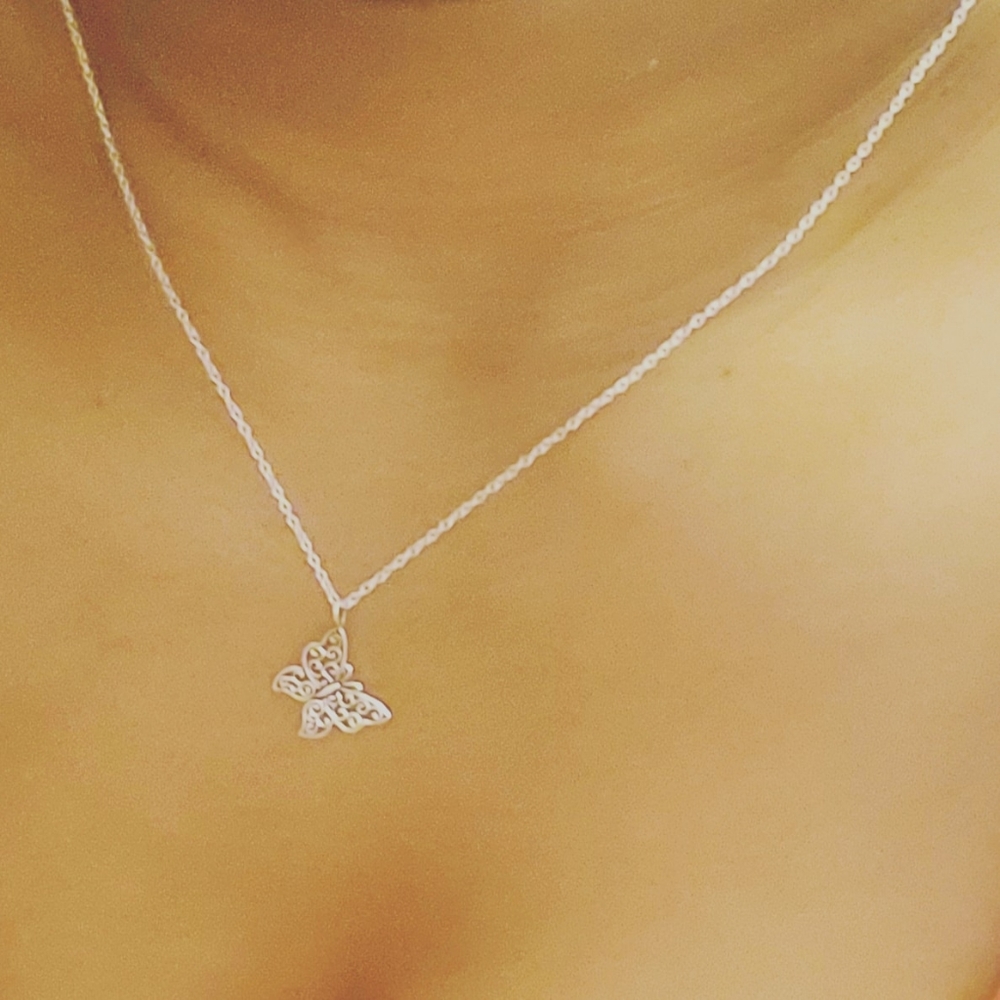 925 Sterling Silver Butterfly Necklace
